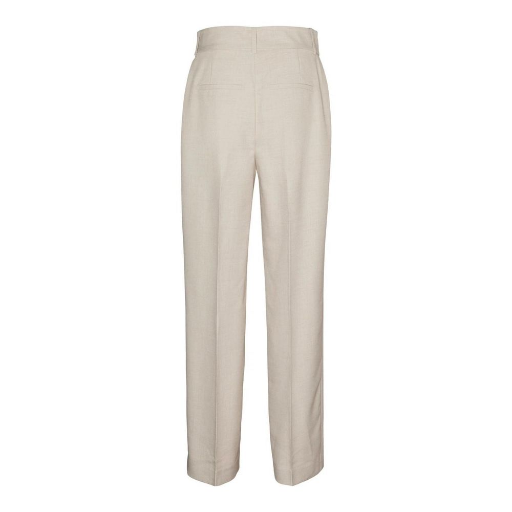 Gray Polyester Casual Pants