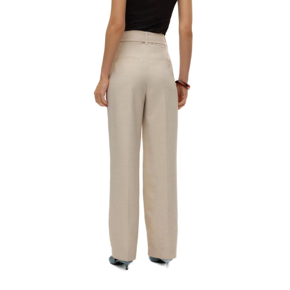 Gray Polyester Casual Pants