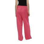 Pink Polyester Casual Pants