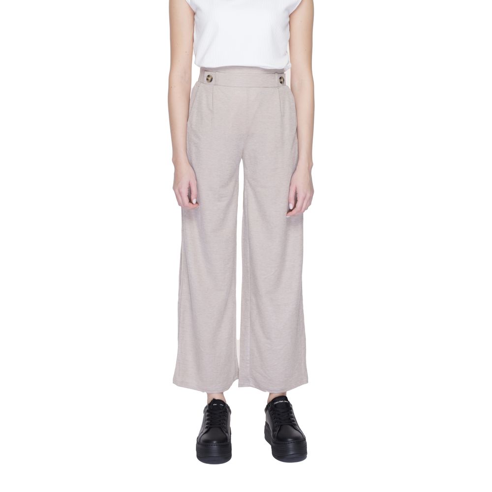 Gray Viscose Casual Pants