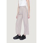 Gray Viscose Casual Pants