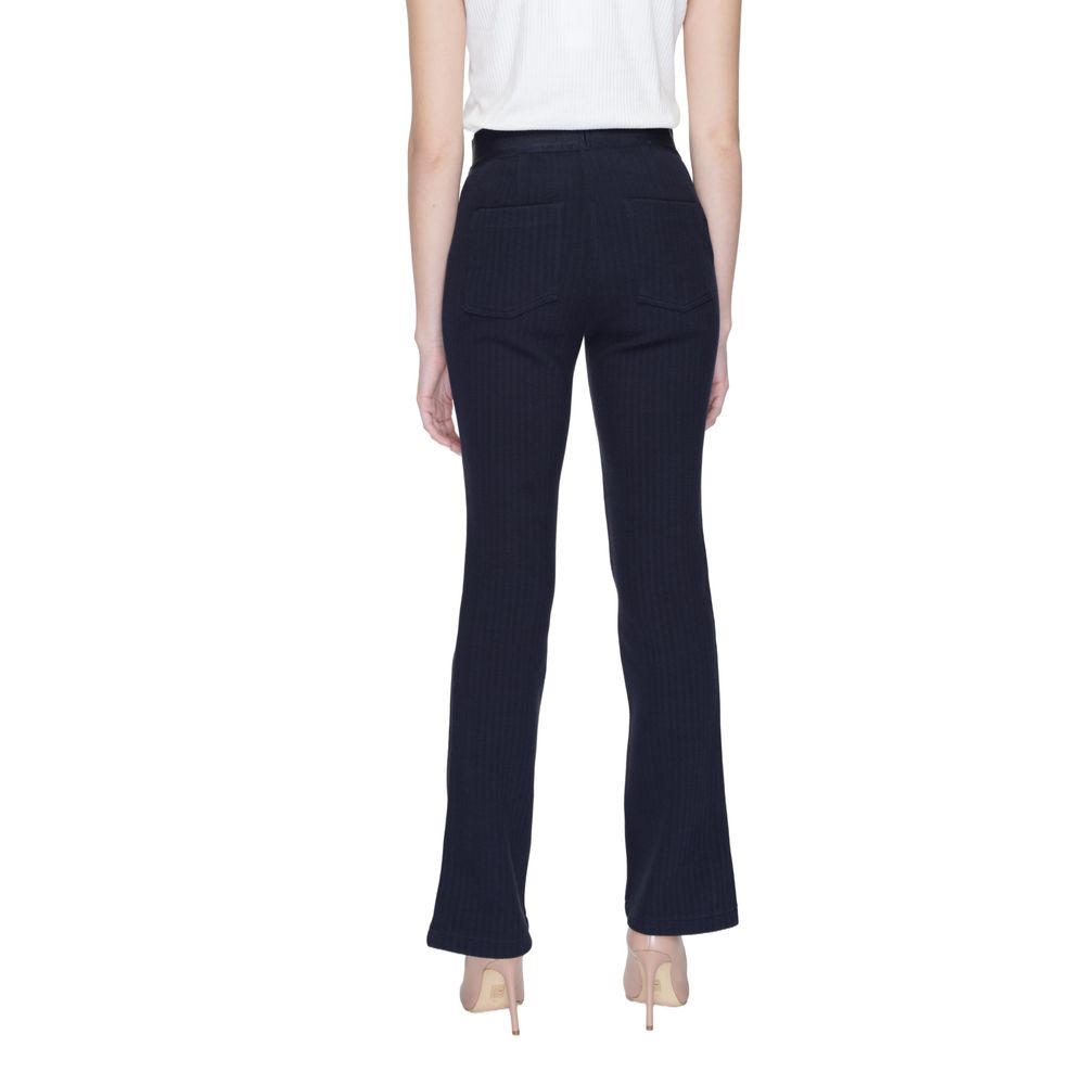 Blue Cotton Flared Pants