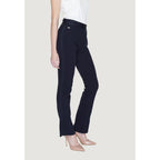Blue Cotton Flared Pants