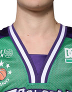 Green Polyester Jersey Sleeveless T-shirt