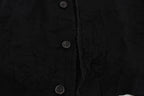 Black Fine Wool Button Cardigan