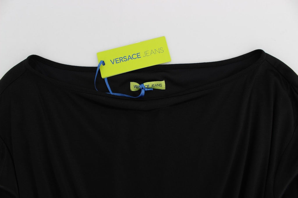 Black Modal Silk Shift Knee Dress