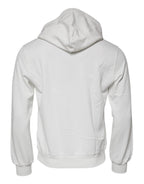 White Caesar Cotton Hooded Pullover Sweater