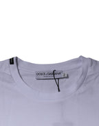 White Red Leopard Cotton Crew Neck T-shirt