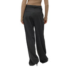 Gray Polyester Casual Pants