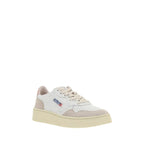White Leather Low Top Sneakers