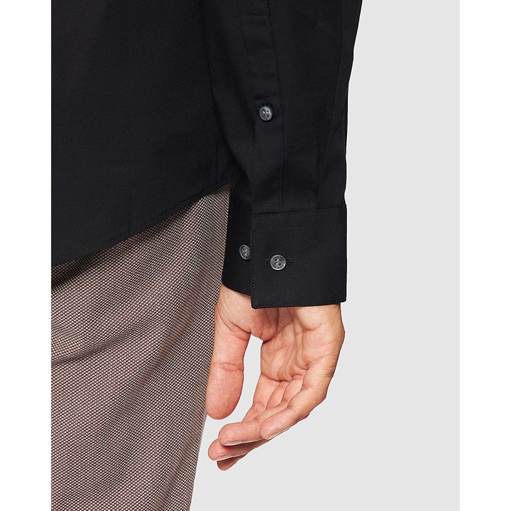Black Cotton Dress Shirt