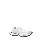 White Polyester Athletic Sneakers