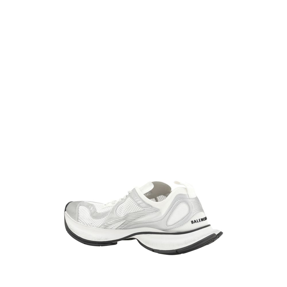 White Polyester Athletic Sneakers