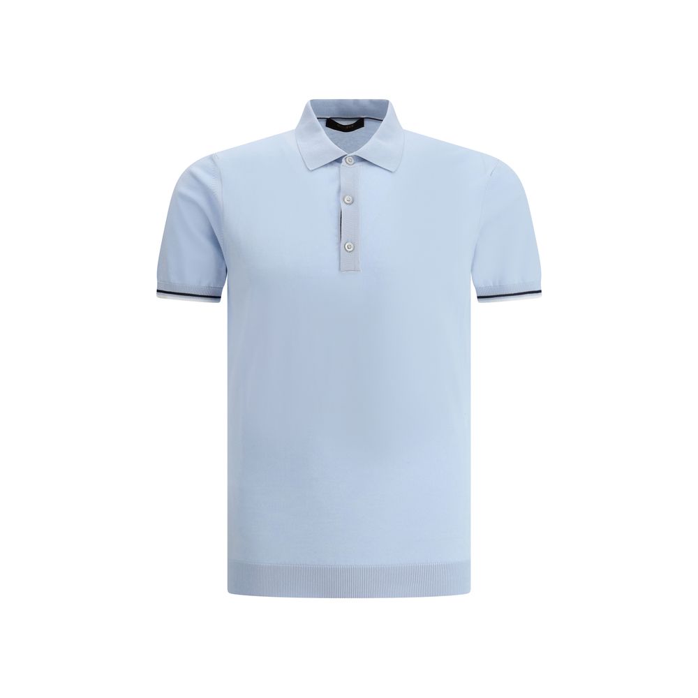 Blue Cotton Polo Shirt