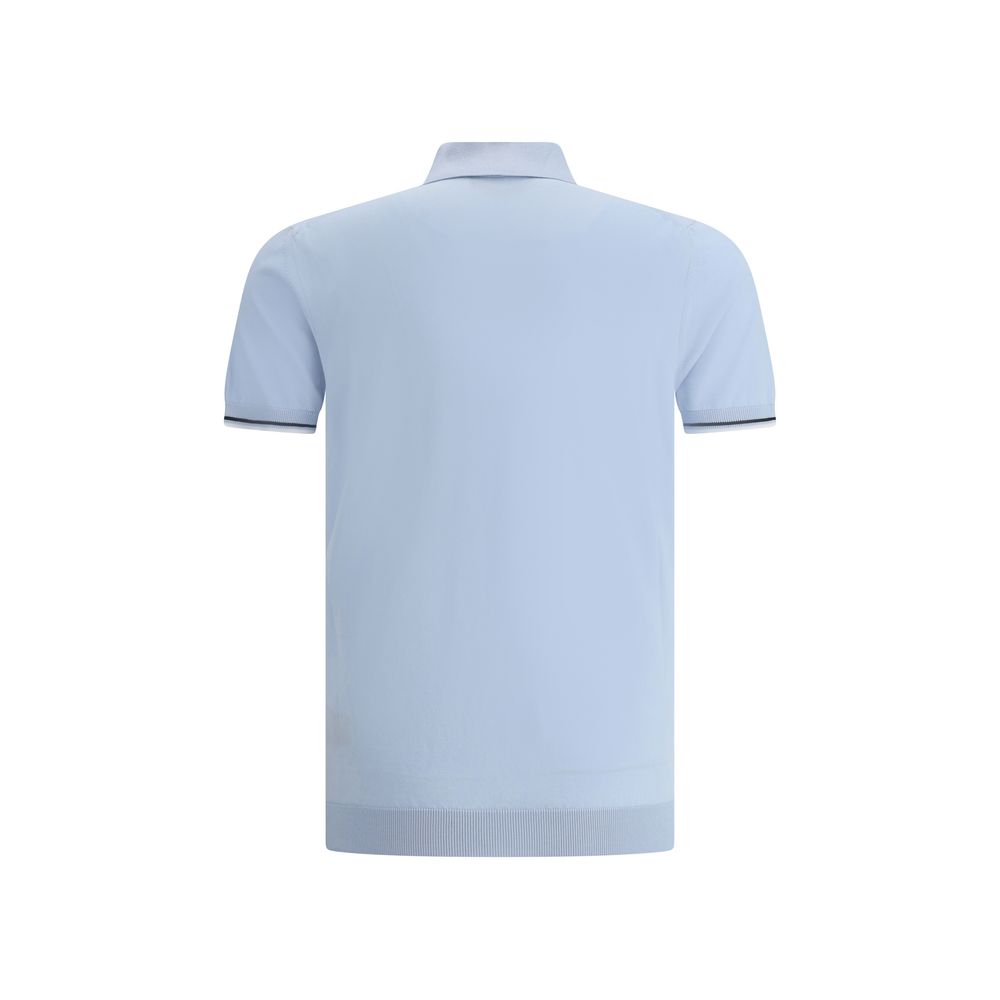 Blue Cotton Polo Shirt