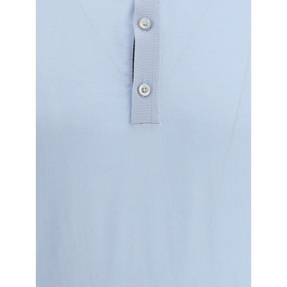 Blue Cotton Polo Shirt