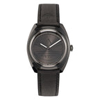 Black Leather Dress Watch