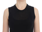 Black Sleeveless Crewneck Vest Pullover