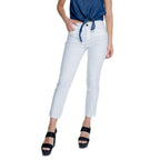 White Cotton Casual Pants