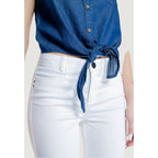 White Cotton Casual Pants