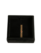 Gold Tone Brass Crystal Branded Tie Clip Bar