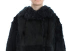 Black Goat Fur Shearling Long Jacket Coat