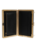 Black Leather Clutch Evening Crossbody Bag