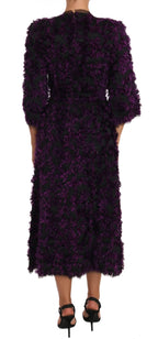 Purple Fringe Midi Sheath Dress