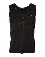 Black Sleeveless Round Neck Tank T-shirt