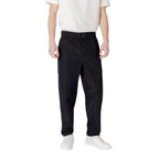 Black Polyester Casual Pants
