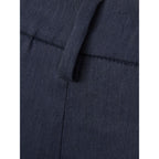 Blue Linen Casual Pants