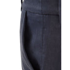 Blue Linen Casual Pants