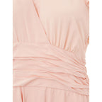 Pink Acetate Casual Dress