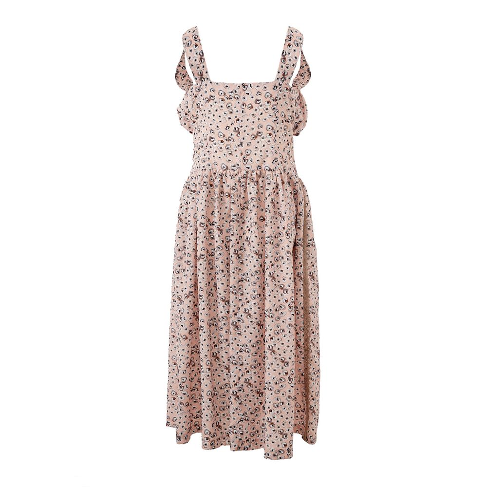 Pink Acetate Casual Dress