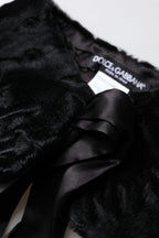 Black Lamb Fur Women Neck Warmer Winter Scarf