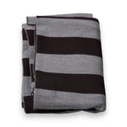 Black Gray Stripes Wool Neck Wrap Scarf