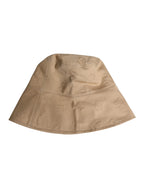 Beige Logo Monogram Cotton Bucket Cap