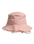 Pink Cotton Wide Brim Bucket Hat