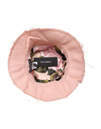 Pink Cotton Wide Brim Bucket Hat