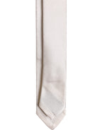 White Solid Silk Adjustable Necktie Tie