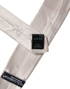 White Solid Silk Adjustable Necktie Tie