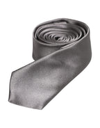 Metallic Silver Silk Adjustable Necktie Tie