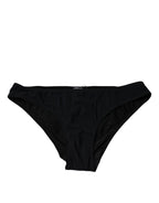 Black Nylon Stretch Mid Waist Panty Underwear