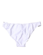 White Nylon Beachwear Bikini Bottom Swimwear