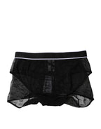 Black Tulle Nylon Mid Waist Panty Underwear