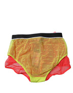 Red Yellow Tulle Mid Waist Panty Underwear