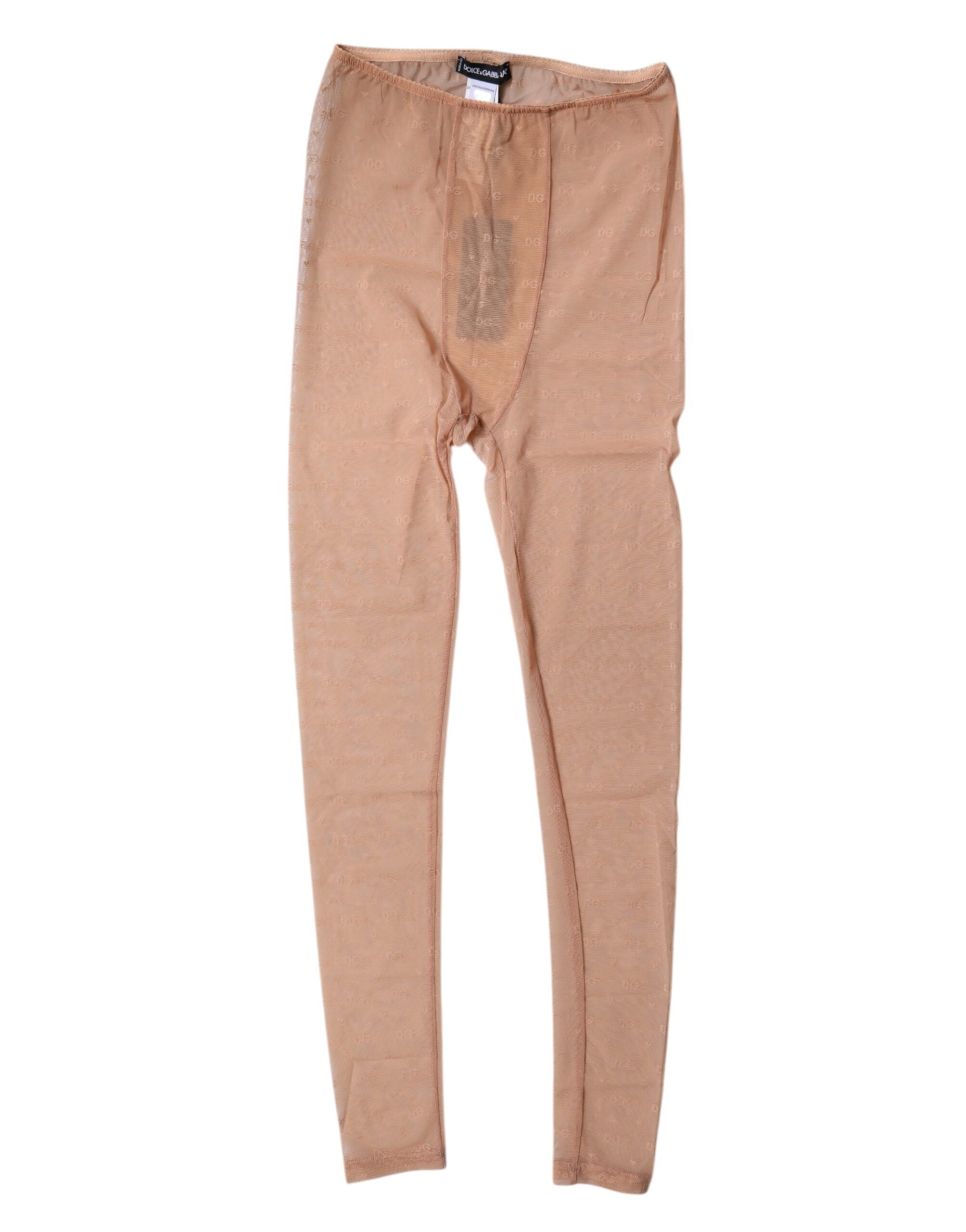 Nude Beige Logo Lace Lingerie Pants Underwear