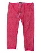 Fuchsia Logo Lace Lingerie Cropped Tight Underwear