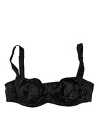 Black Silk Stretch Balconette Brassiere Underwear