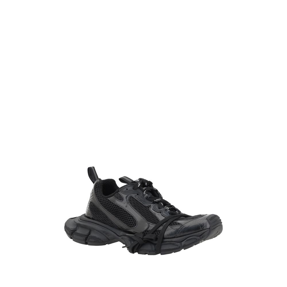 Black Polyethylene Athletic Sneakers